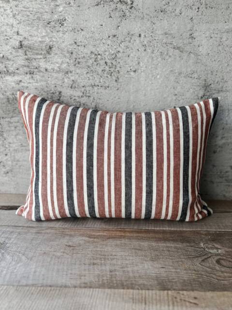 Washed Linen Pillowcase in Different Thin & Thick Stripes/Farmhouse Pillow Cover/Decorative Sham Stripes - image 1