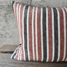 Washed Linen Pillowcase in Different Thin & Thick Stripes/Farmhouse Pillow Cover/Decorative Sham Stripes - thumbnail 3