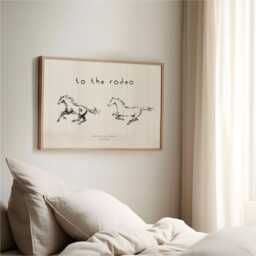 To The Rodeo Poster Vintage Horses Illustration, Western Country Cowboy Cowgirl Wall Art - thumbnail 1