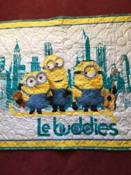 Quilted Baby Blanket/Munion Quilt New York Panel/Turquoise Quilt/Newborn Gift Ideas/Baby Shower Gift/Quilted Mat/Toddler/Nursery/Gift - thumbnail 1