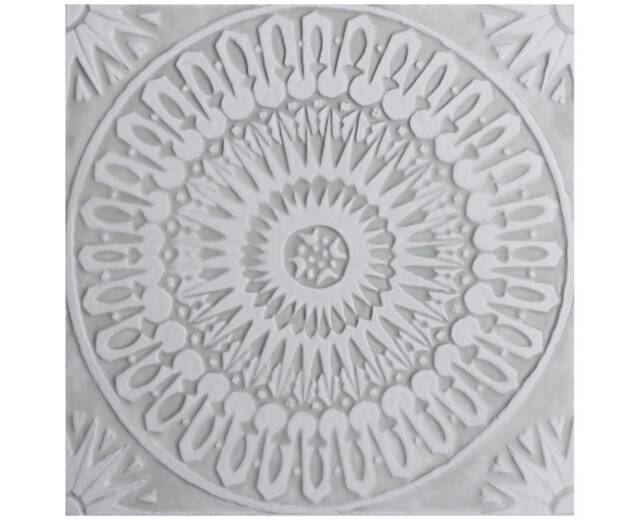 Handmade Moroccan Ceramic Wall Art Tile Zellige Decor, Grey & White - 30cm/11.8 - image 1