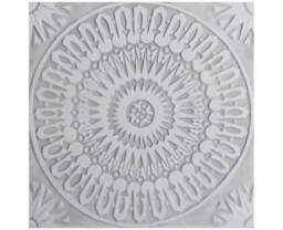 Handmade Moroccan Ceramic Wall Art Tile Zellige Decor, Grey & White - 30cm/11.8 - thumbnail 1