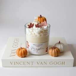 Pumpkin Spice Latte Scented Candle, Large Fall Candle Gift , Autumn Gift, Whipped Candle, Food Candle, Gourmet, Autumn Table Centrepiece - thumbnail 4