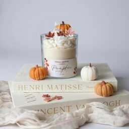 Pumpkin Spice Latte Scented Candle, Large Fall Candle Gift , Autumn Gift, Whipped Candle, Food Candle, Gourmet, Autumn Table Centrepiece - thumbnail 3