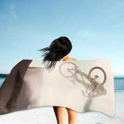 Mountain Bike Art Beach Towel Cycling Gift - thumbnail 2