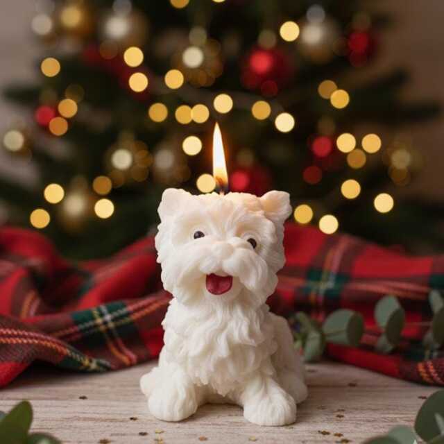 Puppy Candle - Handmade Soy Wax Cute Home Decor Valentine's Day Gift Mother's Animal Candles - image 1