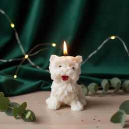 Puppy Candle - Handmade Soy Wax Cute Home Decor Valentine's Day Gift Mother's Animal Candles - thumbnail 2