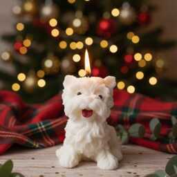 Puppy Candle - Handmade Soy Wax Cute Home Decor Valentine's Day Gift Mother's Animal Candles - thumbnail 1