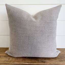 Macy -- Taupe Belgian Linen Pillow Cover Neutral Tan Lumbar Euro Sham Natural - thumbnail 1