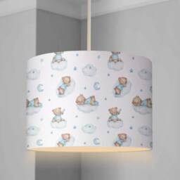 Lampshade - Bears in Clouds Blue, Ceiling Lampshade Or Table Lampshade, Kids Bedroom Bear Decor, Decor