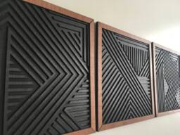 Geometric Wood Wall Art - Set Of 3 - Modern Minimal - thumbnail 1