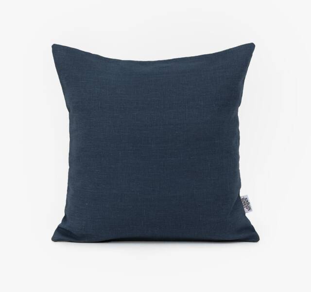 Navy Linen Pillow Covers 24x24 Cover, Cushion Blue Throw Cases, Cover Patterned Pillowcase, Euro Sham - image 1