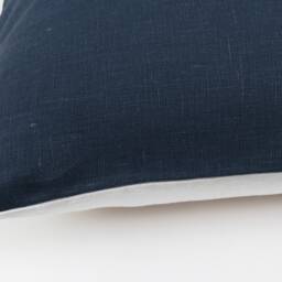 Navy Linen Pillow Covers 24x24 Cover, Cushion Blue Throw Cases, Cover Patterned Pillowcase, Euro Sham - thumbnail 2