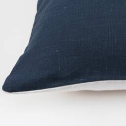 Navy Linen Pillow Covers 24x24 Cover, Cushion Blue Throw Cases, Cover Patterned Pillowcase, Euro Sham - thumbnail 3