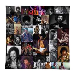 Jimi Hendrix Celebrity Montage Fleece Throw Blanket - 150cm X Large Made in England - thumbnail 2