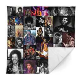 Jimi Hendrix Celebrity Montage Fleece Throw Blanket - 150cm X Large Made in England - thumbnail 3
