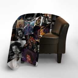 Jimi Hendrix Celebrity Montage Fleece Throw Blanket - 150cm X Large Made in England - thumbnail 1
