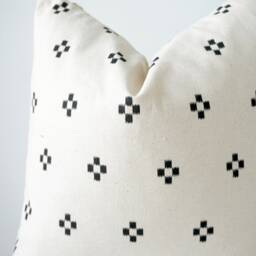 Block Print Pillow Cover Vintage Hmong Batik, Hemp Back - thumbnail 3