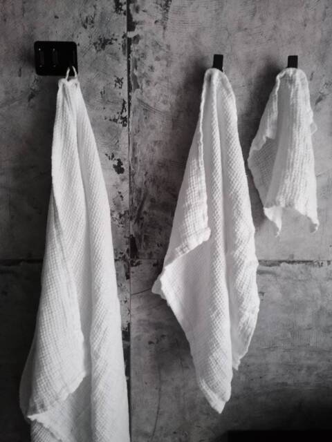100% Linen Waffle Pure White Towel, Soft Hand Bath Towels, Heavy Weight Washcloth - image 1