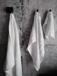 100% Linen Waffle Pure White Towel, Soft Hand Bath Towels, Heavy Weight Washcloth - thumbnail 1