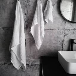 100% Linen Waffle Pure White Towel, Soft Hand Bath Towels, Heavy Weight Washcloth - thumbnail 2