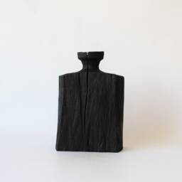 Wooden Vase For Dried Flower, Ikebana Black, Unique Taupe Bud Vase, Rustic Table Decor - thumbnail 3