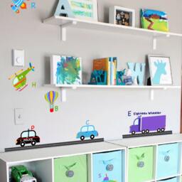 Fabric Car Decals Transportation Alphabet Peel & Stick Wall Nursery Kids Educational Stickers 80 Total #3004 - thumbnail 2