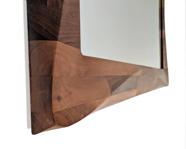 Large Walnut Mirror - 43In Made From Solid Wood, Luxury Contemporary Large Wooden Wall Hanging Available in Various Types Of Wood - image 1