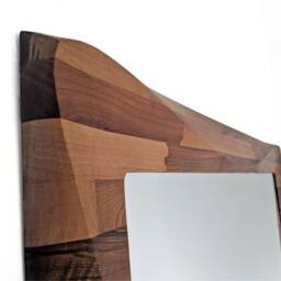 Large Walnut Mirror - 43In Made From Solid Wood, Luxury Contemporary Large Wooden Wall Hanging Available in Various Types Of Wood - thumbnail 3