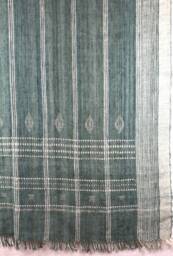 Handwoven Seafoam Green Wool Throw Blanket Gujarat, India - thumbnail 1