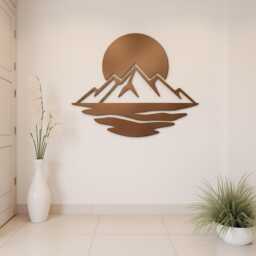 Sunrise & Ocean Metal Wall Art, Beach House Coastal Sunset Patio Decor, Sun Wave Boho Silhouette, Home Art - thumbnail 3