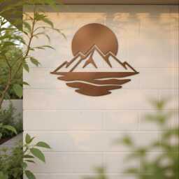 Sunrise & Ocean Metal Wall Art, Beach House Coastal Sunset Patio Decor, Sun Wave Boho Silhouette, Home Art - thumbnail 1