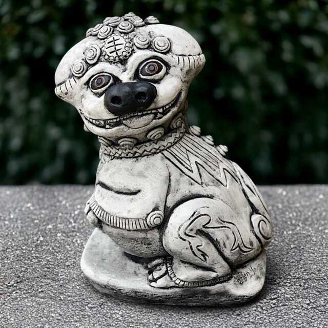 Stone Foo Dog Statue Concrete Sculpture Cement Animal Figurine Pet Decoration Outdoor Ornament Dog Lover Gift Yard Art - image 1