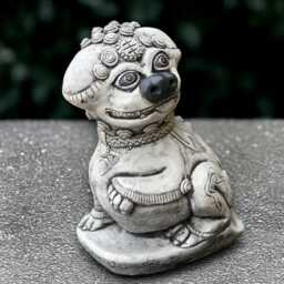 Stone Foo Dog Statue Concrete Sculpture Cement Animal Figurine Pet Decoration Outdoor Ornament Dog Lover Gift Yard Art - thumbnail 3