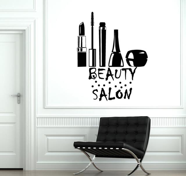 Wall Vinyl Decal Lipstick Make Up Beauty Salon Guaranteed Quality Decor 2055Di - image 1