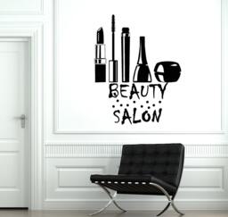 Wall Vinyl Decal Lipstick Make Up Beauty Salon Guaranteed Quality Decor 2055Di - thumbnail 1
