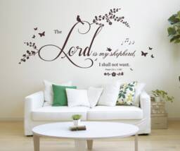 Psalm 23 V 1, Bible Quote Vinyl Wall Art Sticker Decal Mural. Home, Church, School, Decor. The Lord Is My Shepherd - thumbnail 1