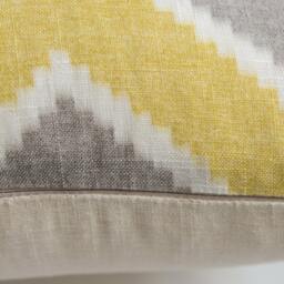 Yellow & Grey Chevron Pillow Cover - Modern Flamestitch Design - thumbnail 3