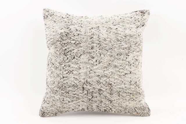 Handmade Turkish Kilim Pillow Embroidered Wool Cushion Cover - 18''x18'' - image 1