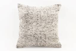 Handmade Turkish Kilim Pillow Embroidered Wool Cushion Cover - 18''x18'' - thumbnail 1