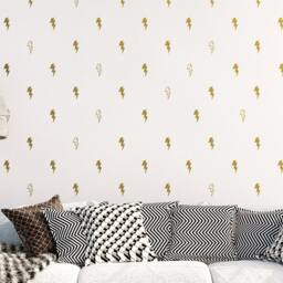 Lightning Wall Decals - Gold Vinyl Decal Set, Unique Decals, Silver Bolt Great For Home Decor, Gifts, & More - thumbnail 3