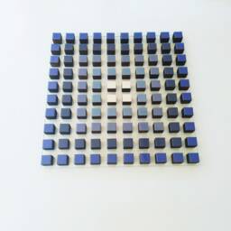 Modern Abstract Wood Wall Art Gradient Blue Gray White 3D Decor. Resin On Top Face - thumbnail 3