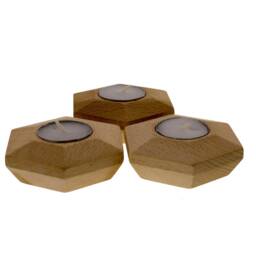 Valentine Gift Housewarming Wooden Candle Holder Wood - thumbnail 3