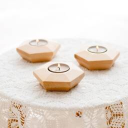 Valentine Gift Housewarming Wooden Candle Holder Wood - thumbnail 2