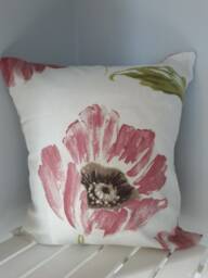 Pink Floral Handsewn Cushion/Pillow Cover - thumbnail 1