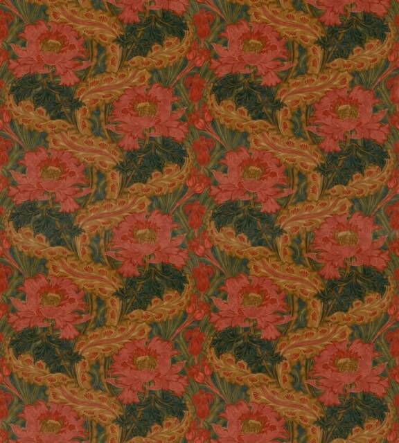 Gp J Baker Brantwood Velvet Curtains Rose Green