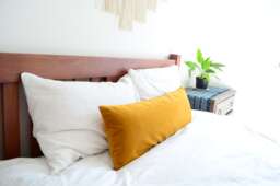 Mustard Velvet Lumbar Pillow, Heavy Cotton Cushion, Luxe Home Decor