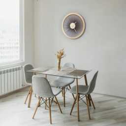 Oversized Turbine Wall Clock Urban Industrial Wood & Gray - thumbnail 3