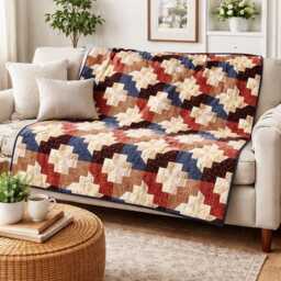 Pinwheel Garden Quilt Pattern - Floral Patchwork Throw - PDF Download - thumbnail 2