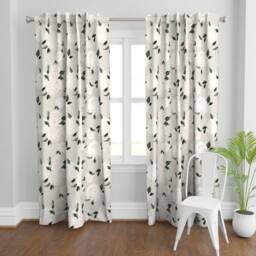 Romantic Floral Curtain Panel - Faded Blush & Grey Baby Girl Nursery Pink Peonies Custom Vintage By Crystal_Walen - thumbnail 2